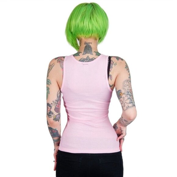 Too Fast Skeleton Corset Tank | Pink Racerback S NWT Alt-Core Emotional Armor - Picture 2 of 3